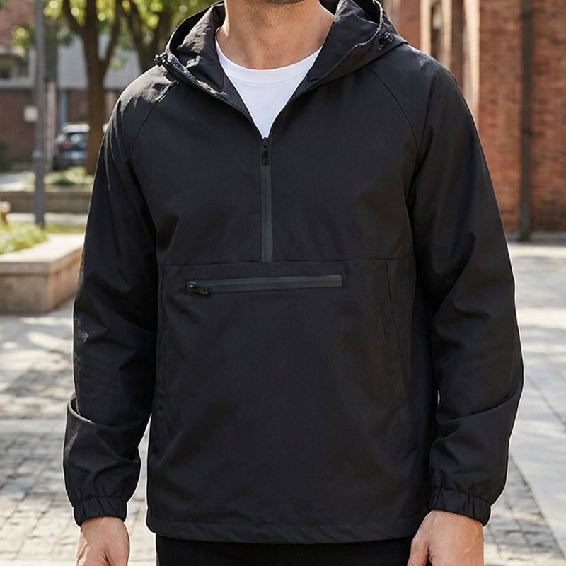 Men's Casual Half-Zip Hooded Jacket