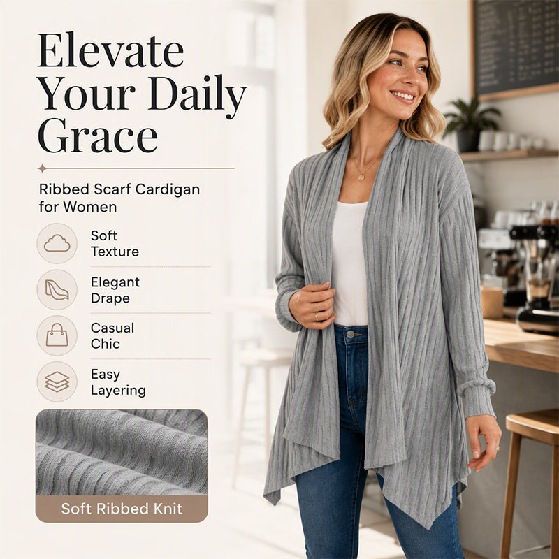 Women's Casual Draped Open Front Cardigan