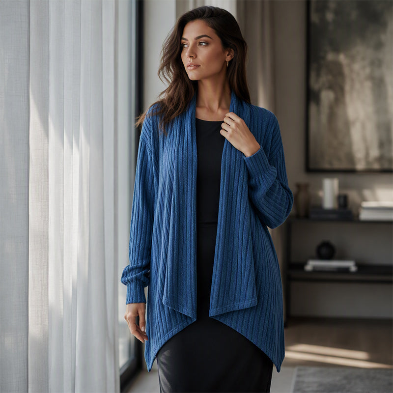 Women's Casual Draped Open Front Cardigan