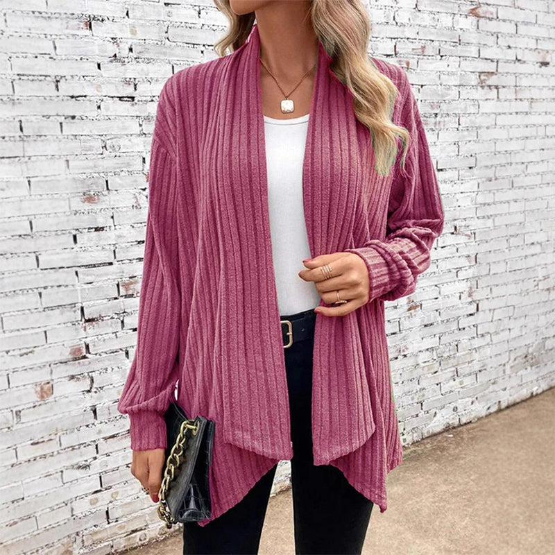 Women's Casual Draped Open Front Cardigan