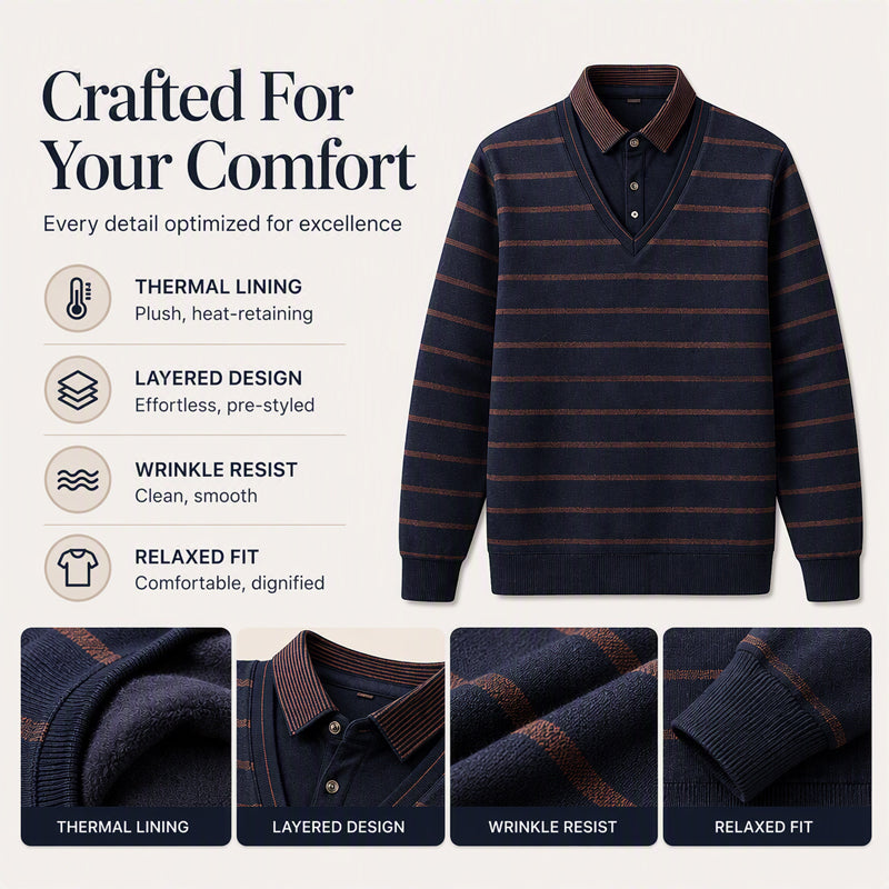 Men's Thickened False 2-Piece Sweater
