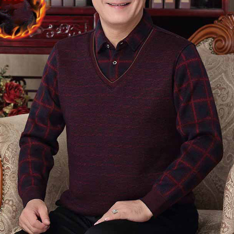 Men's Thickened False 2-Piece Sweater