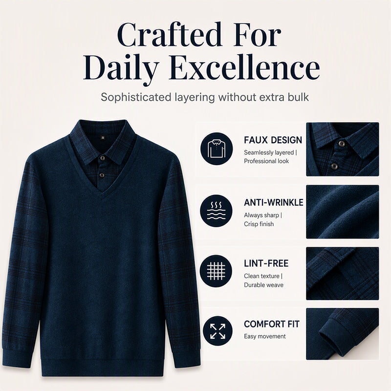 Men's Thickened False 2-Piece Sweater