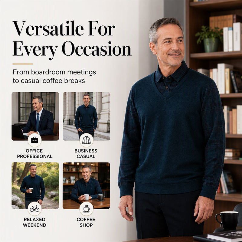 Men's Thickened False 2-Piece Sweater