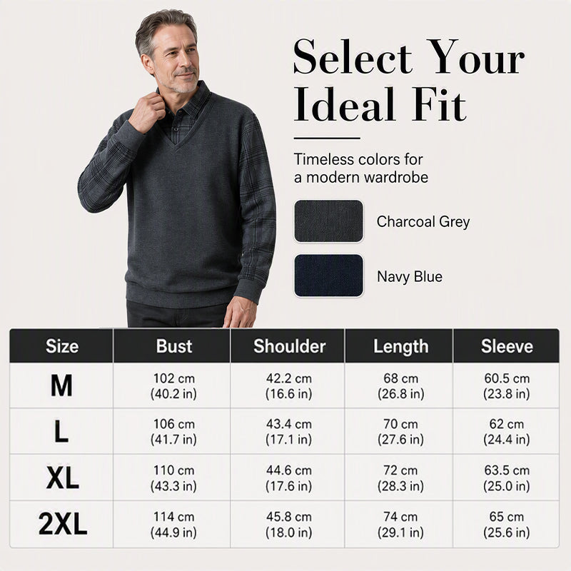 Men's Thickened False 2-Piece Sweater