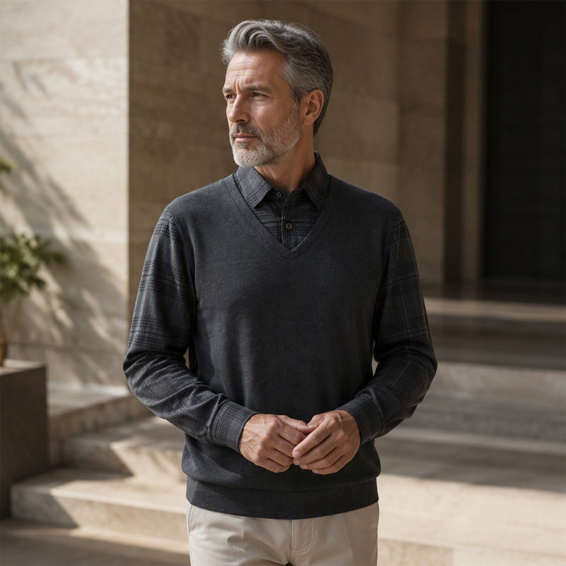 Men's Thickened False 2-Piece Sweater