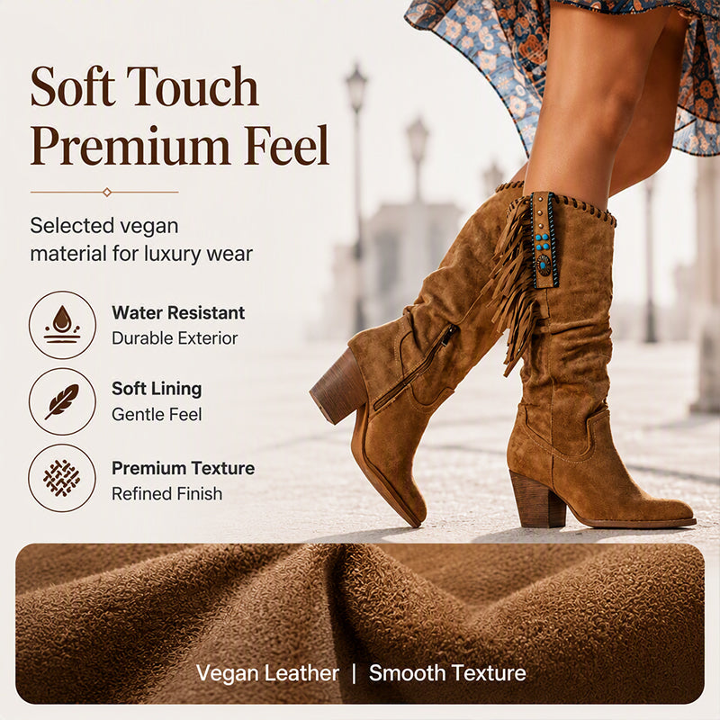 Women's Slouchy Knee-High Fringe Boots