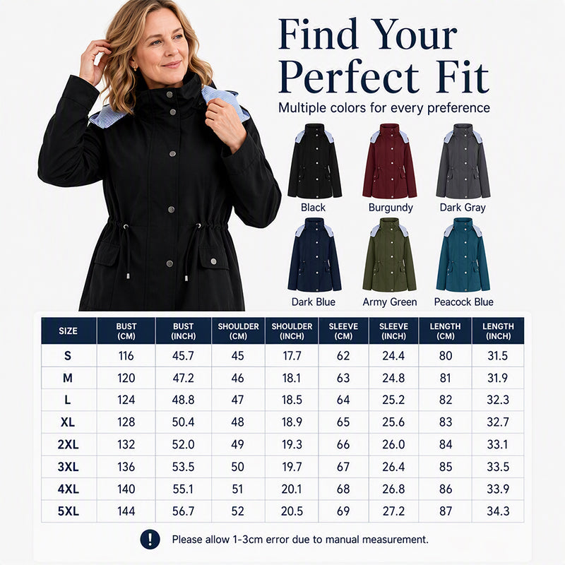 Women's Waterproof Hooded Mid-Length Jacket