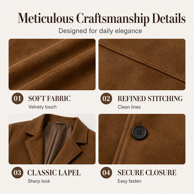 Women's Faux Suede Blazer Jacket
