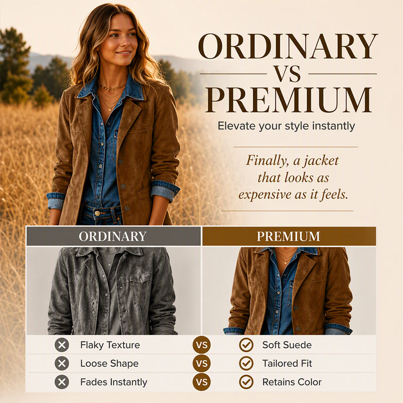 Women's Faux Suede Blazer Jacket