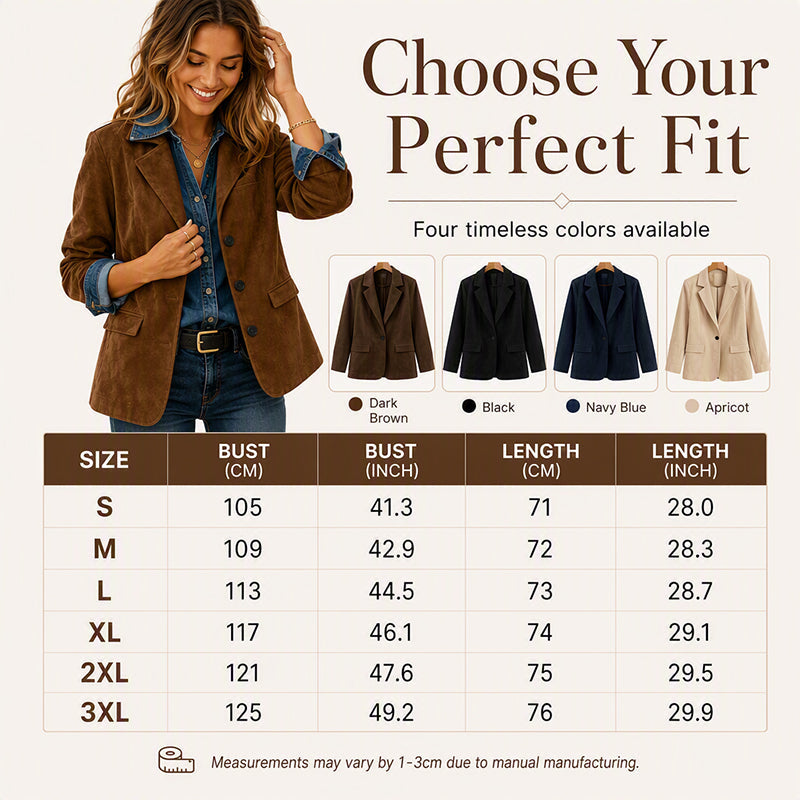 Women's Faux Suede Blazer Jacket