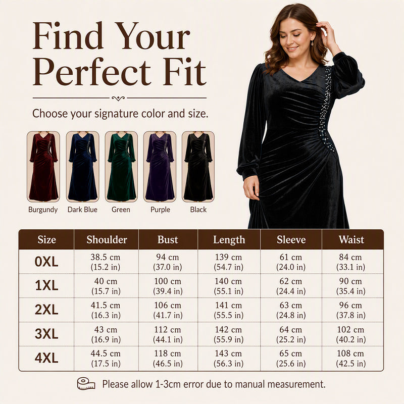 Women's Plus Size Velvet Ruched Dress