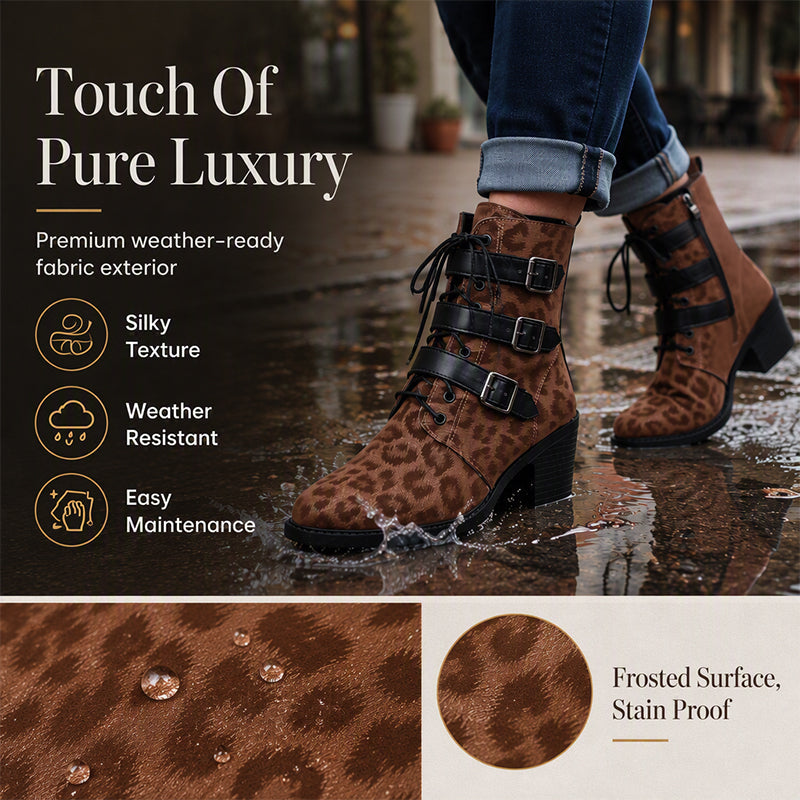 Women's Retro Leopard Print Ankle Boots