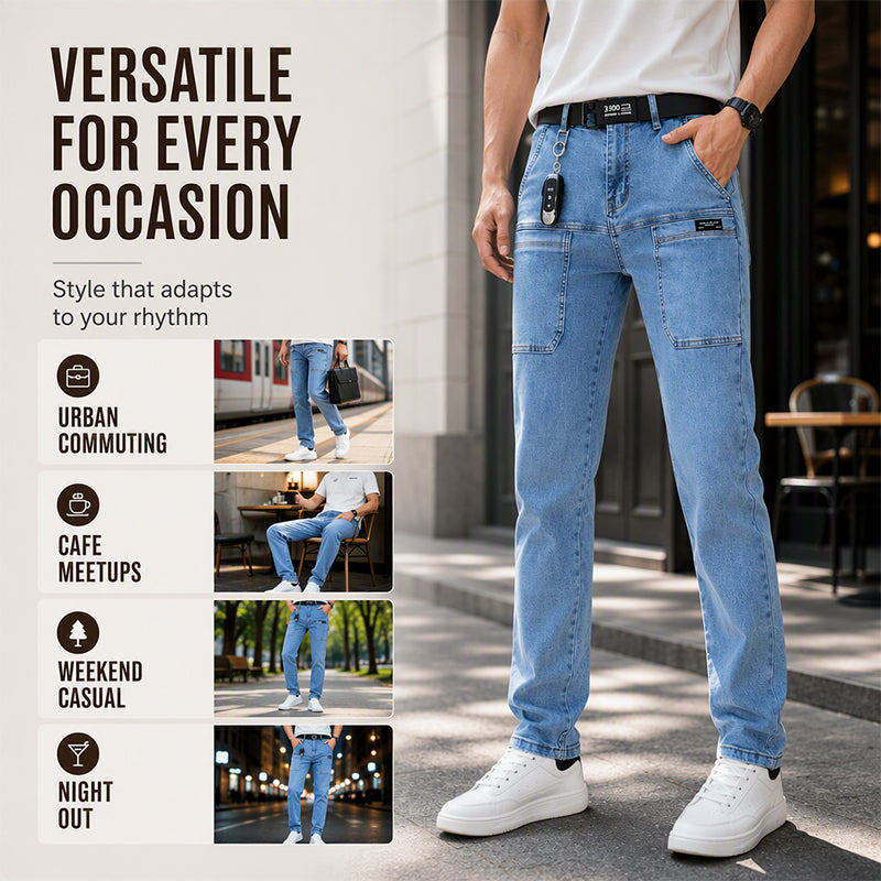 Men's Lightweight Straight-Leg Jeans