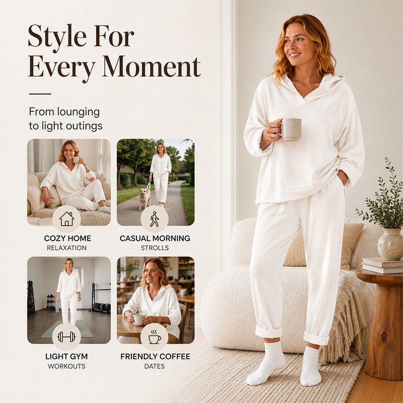 Women's Hooded Sweatshirt & Lounge Pants Set