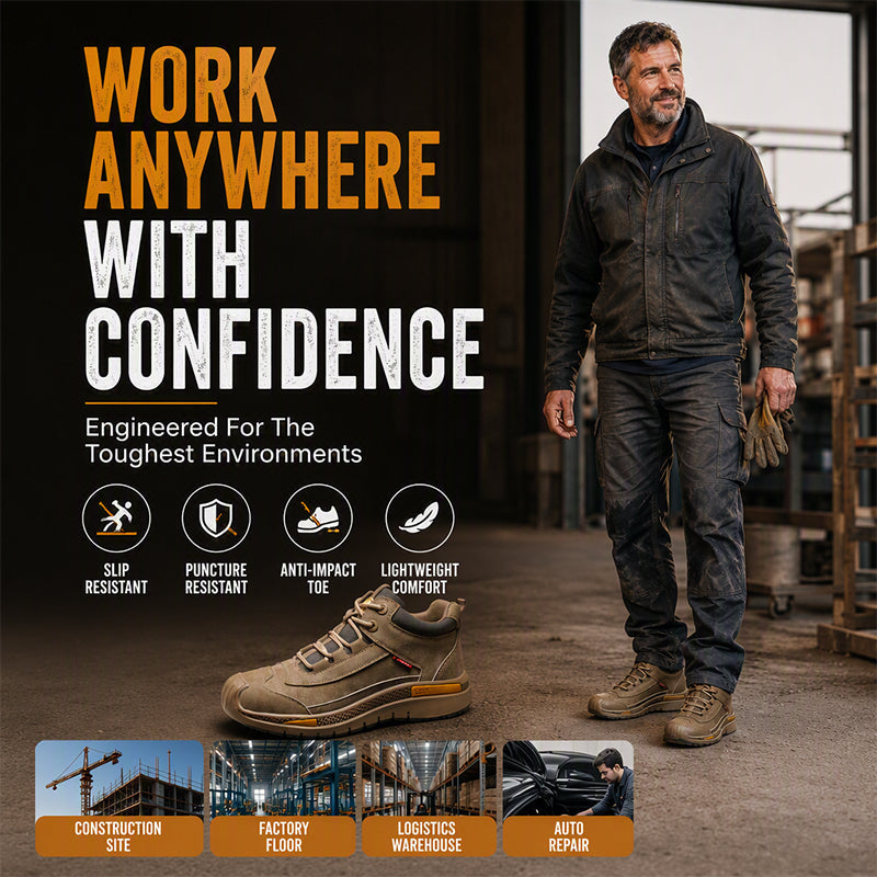 Men's Anti-Smash Steel Toe Safety Shoes