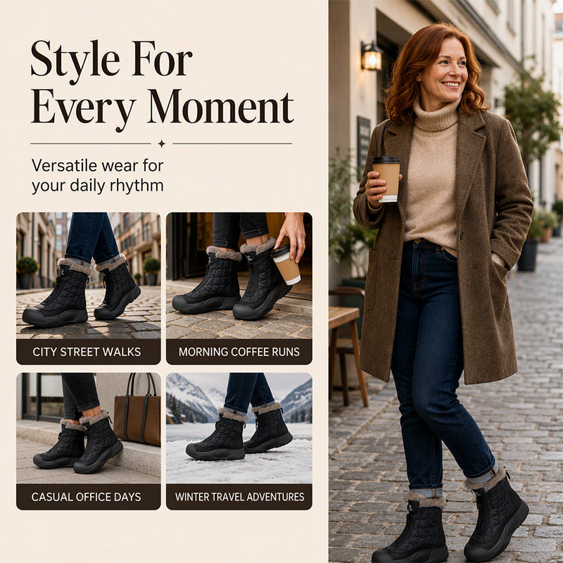 Women's Retro Waterproof Warm Snow Boots