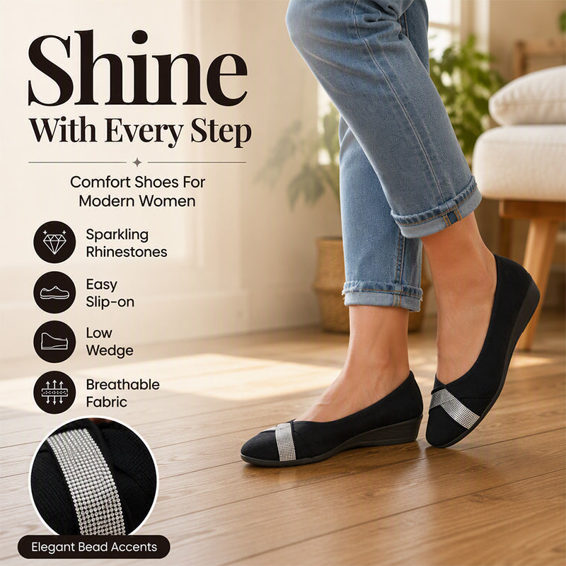 Women's Elegant Rhinestone Slip-On Flats