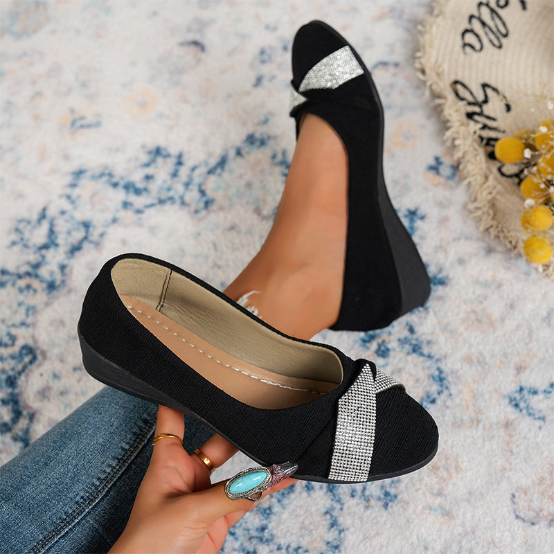 Women's Elegant Rhinestone Slip-On Flats