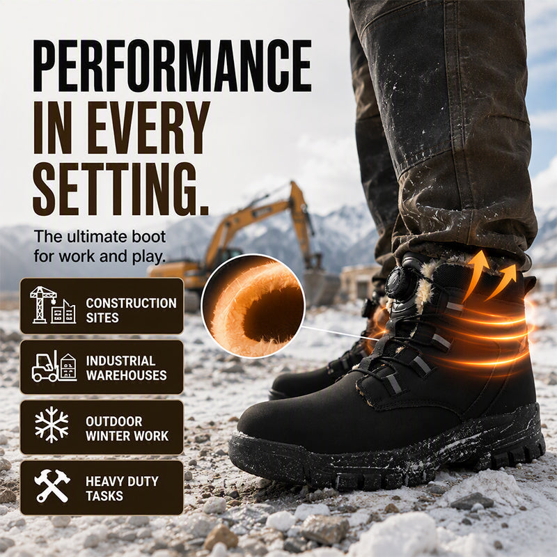 Men's Winter Anti-Smash Steel Toe Warm Shoes