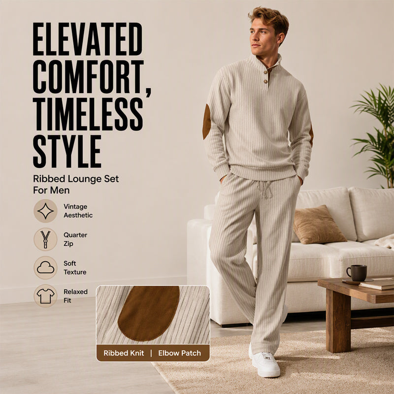 Men's Long Sleeve Stand Collar Sweatshirt & Pants Set