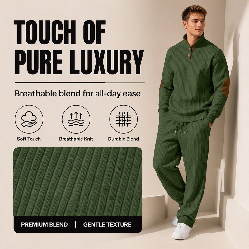 Men's Long Sleeve Stand Collar Sweatshirt & Pants Set