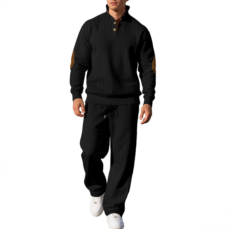 Men's Long Sleeve Stand Collar Sweatshirt & Pants Set
