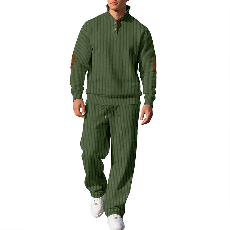 Men's Long Sleeve Stand Collar Sweatshirt & Pants Set