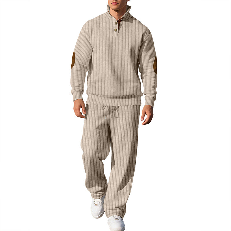 Men's Long Sleeve Stand Collar Sweatshirt & Pants Set