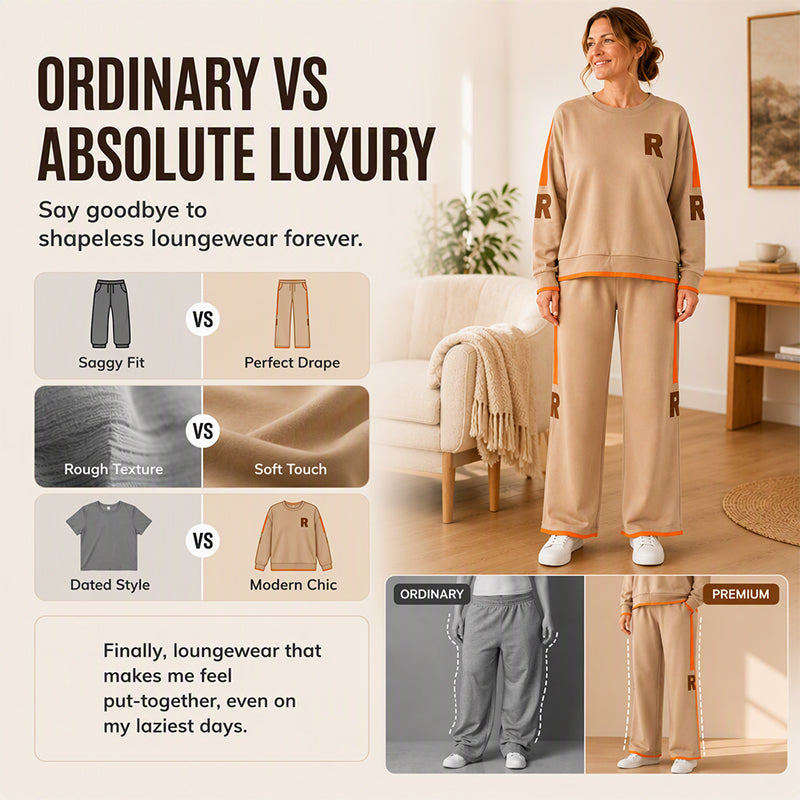 Women's Casual Sweatshirt & Wide-Leg Pants Set