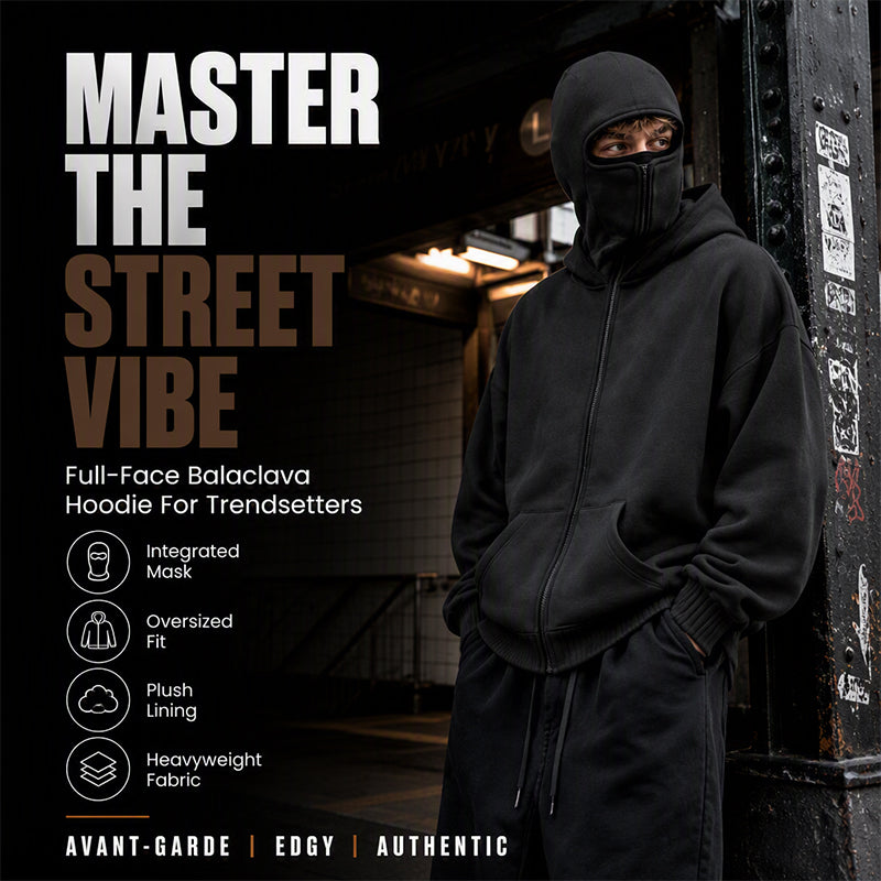 Men's Zip-Up Double-Hooded Sweatshirt