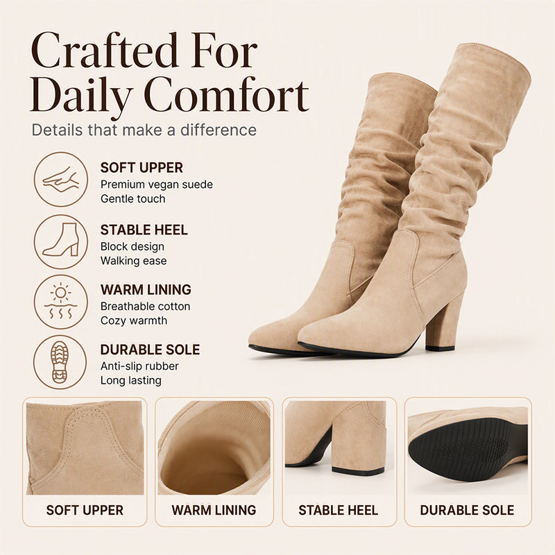 Women's Elegant Slouchy Knee-High Boots