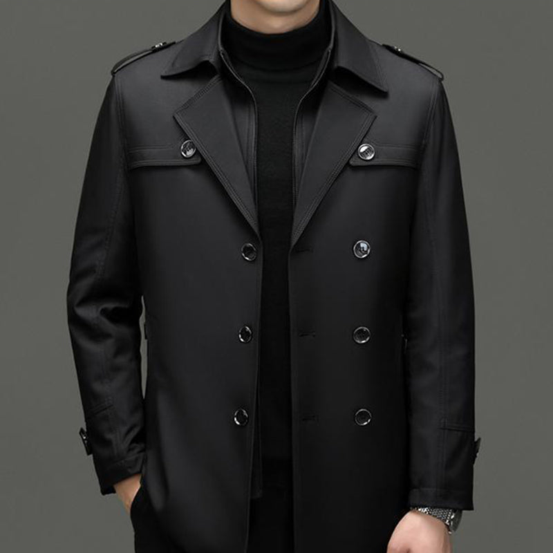 Men's Trench Coat with Detachable Lining