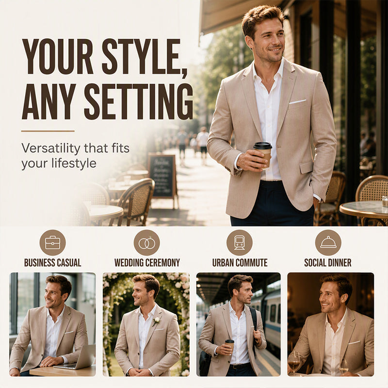 Men's Casual Single-Breasted Slim-Fit Blazer