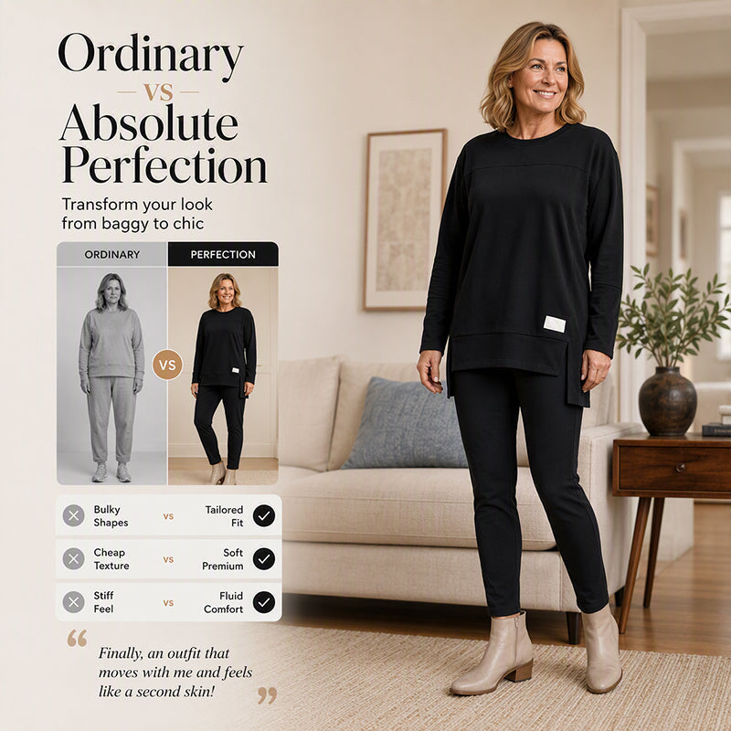Women's Split Long Sleeve Top & Pants Set