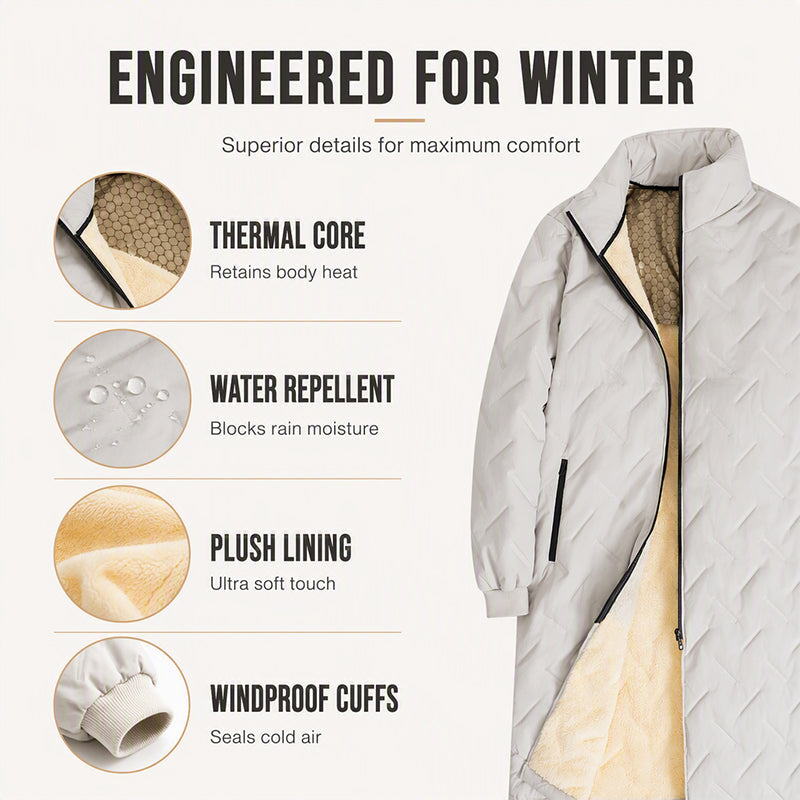 Unisex Mid-Length Padded Winter Coat