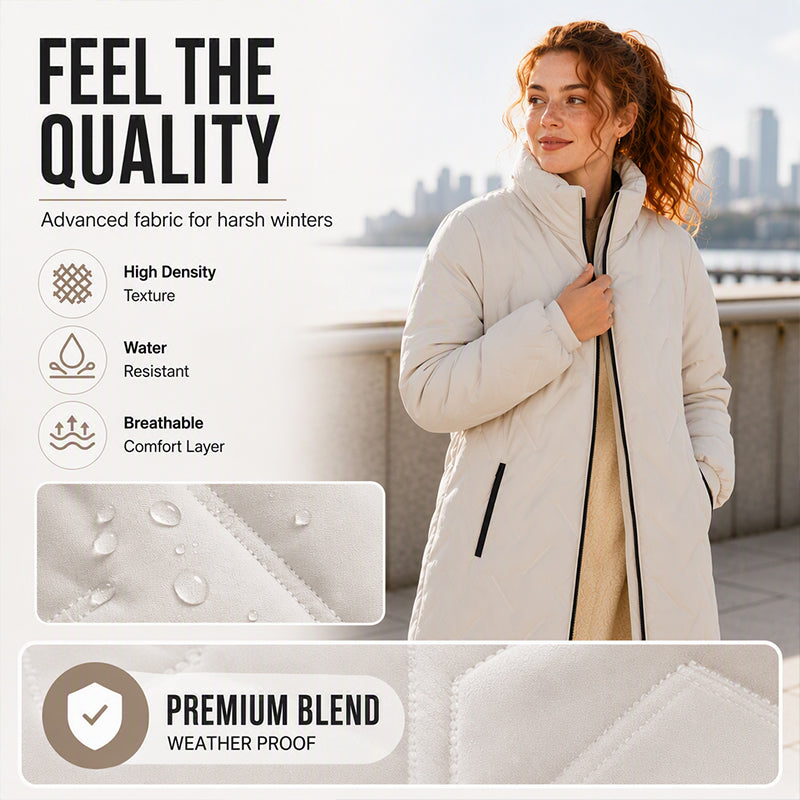 Unisex Mid-Length Padded Winter Coat