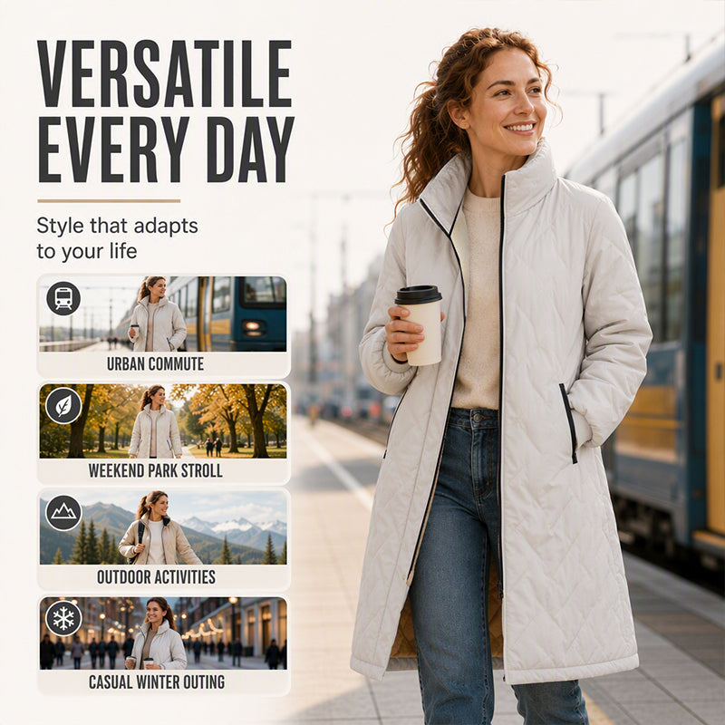 Unisex Mid-Length Padded Winter Coat