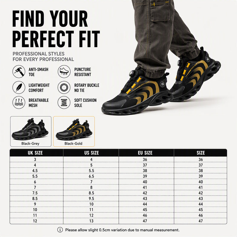 Breathable Steel-Toe Safety Shoes