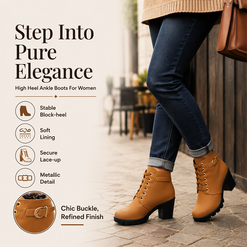 Women's Vintage Chunky Heel Ankle Boots