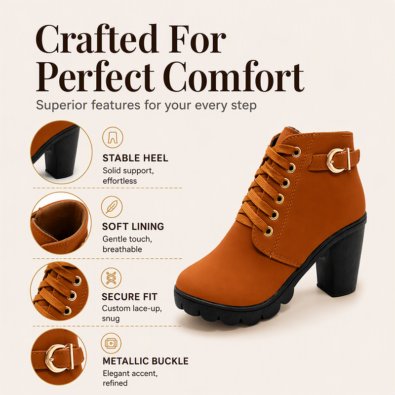 Women's Vintage Chunky Heel Ankle Boots