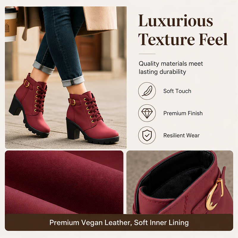 Women's Vintage Chunky Heel Ankle Boots