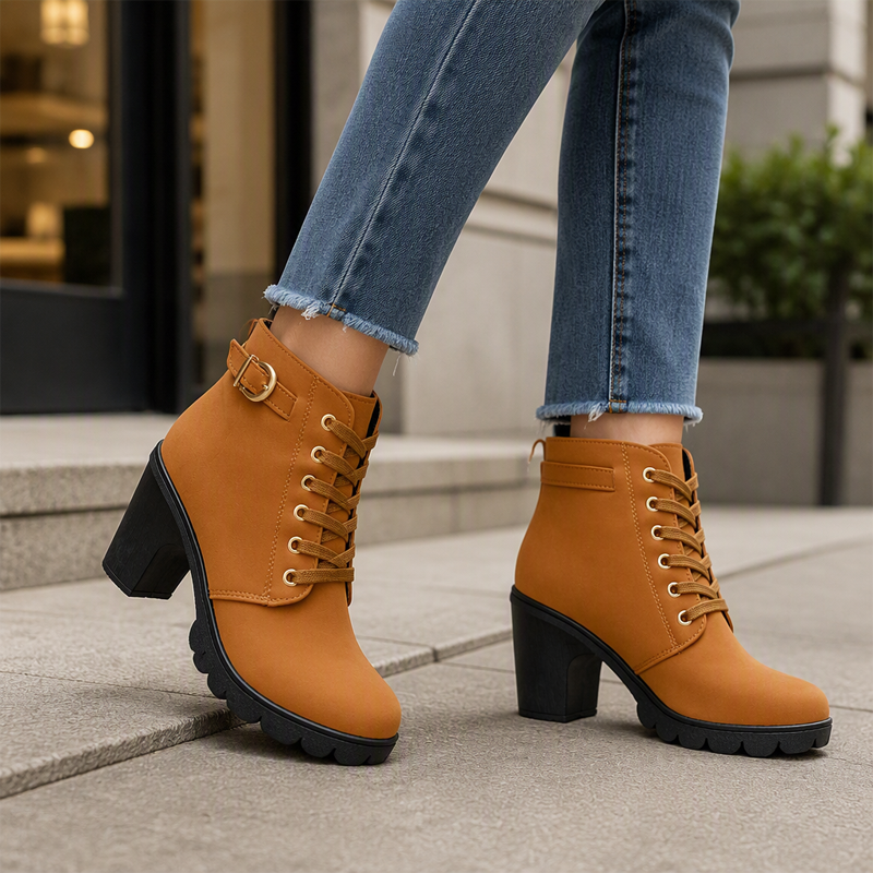 Women's Vintage Chunky Heel Ankle Boots