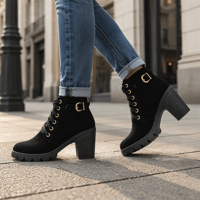 Women's Vintage Chunky Heel Ankle Boots