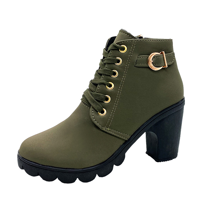Women's Vintage Chunky Heel Ankle Boots