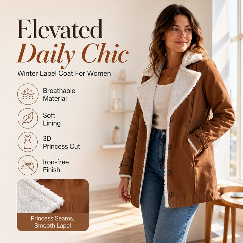 Women's Warm-Lined Lapel Collar Jacket
