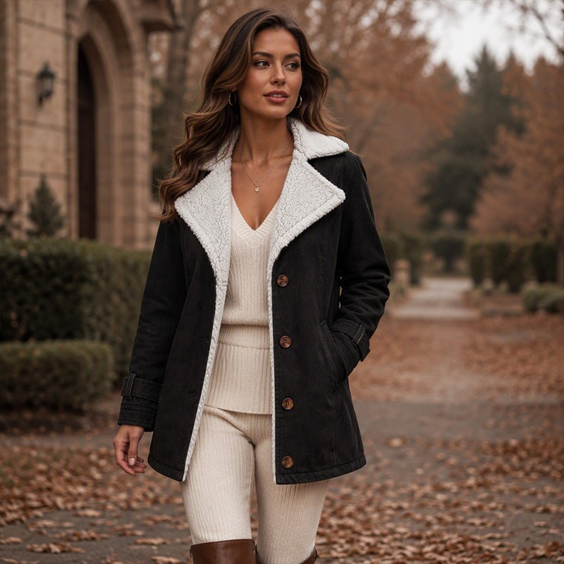 Women's Warm-Lined Lapel Collar Jacket