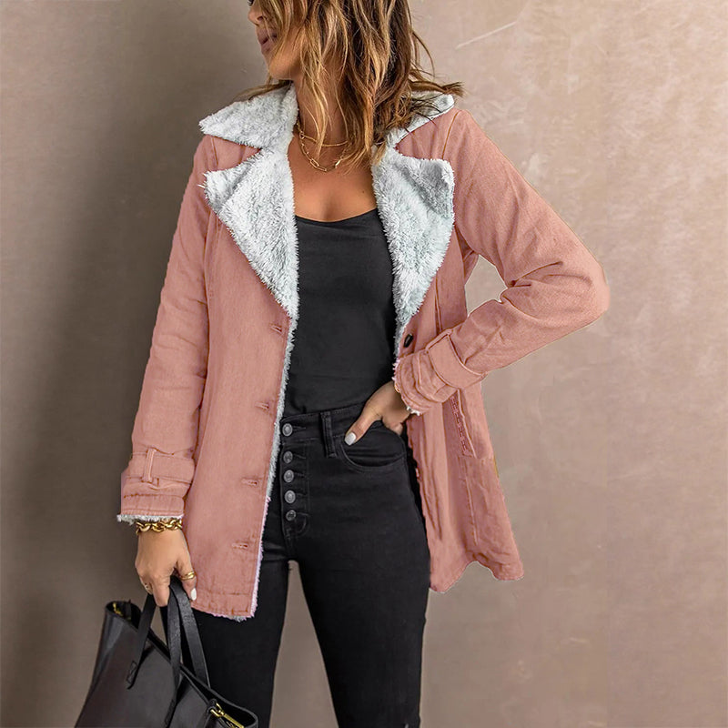 Women's Warm-Lined Lapel Collar Jacket