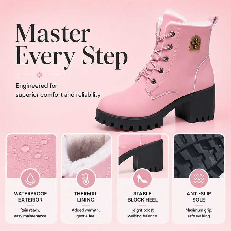 Women's Winter Chunky Block Heel Boots