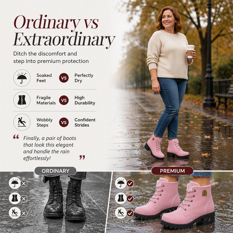 Women's Winter Chunky Block Heel Boots